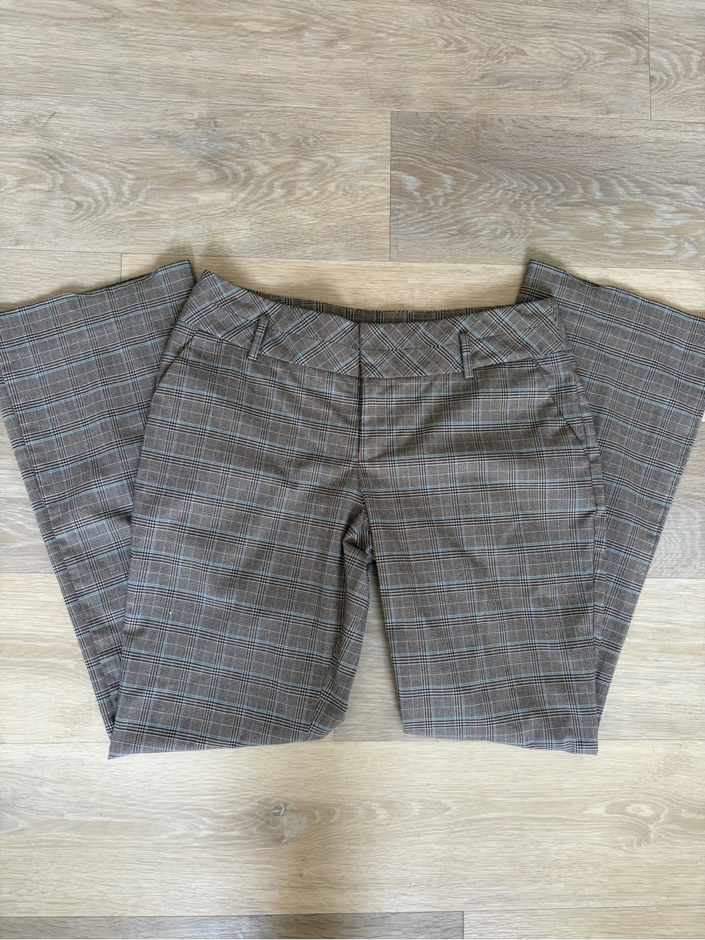 Massimo Brown Plaid Flare Pants – Size 10
